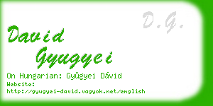 david gyugyei business card